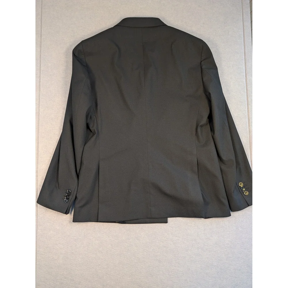 Mango Americana 150 Monaco Blazer Men 42 Black Double Breasted Slim Fit New